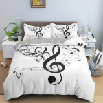 Muusika tekikott Muusikam&auml;rgid Voodipesukomplekt Mikrokiud Instrument Viiul T&scaron;ello Tekikate &Uuml;heinimese Kahekohaline Queen King T&uuml;drukutele Teismelistele EU single(135x200cm)