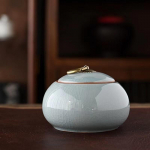 Keraamiline Little Tea Caddy Hiina igat liiki tee s&auml;ilituskarp Toorkeraamika kanister Puer tee jaoks kaasaegses stiilis trumpet10.5x7.5cm