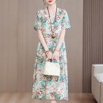 Elegantsed naiste kleidid suvised avarad l&uuml;hikeste varrukatega plusssuuruses vabaaja kleit naistele vintage r&otilde;ivad XL