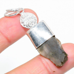 Smoky Rough Handmade 925 Sterling Silver Jewelry Pendant 2.17 t5s80