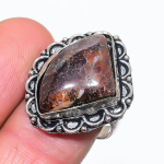Cappuccino Jasper Handmade 925 Sterling Silver Jewelry Ring Size 8 c0p20
