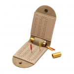 Kaasaskantav Cribbage'i laudisett Kunstnahast Reisim&auml;ngu Cribbage'i Komplekt 4 Metallist Cribbage'i Lauanupuga Ja Hoiupesaga Cribbage'i Entusiastidele kollane