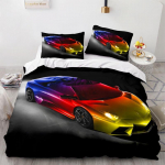 Spordiauto tekikoti komplektid T&auml;issuurus, 2/3 osaline v&otilde;idus&otilde;iduauto voodipesukomplektid padjap&uuml;&uuml;ridega teismelistele poistele 2/3 tk Pol&uuml;ester tekkikate Kingitus Baby 100x135cm