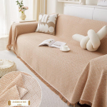 Kahepoolne puuvillase l&otilde;ngaga pleed diivanikate 180x300 cm