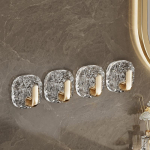 Akr&uuml;&uuml;list luksuslik seinakonks kodukaunistusega Tugev kleepuv vannitoa k&auml;ter&auml;tikuhoidja, ilma augustamiseta rippuv riidepuu uks tagapool v&otilde;tmekoti hoidja 1PCS