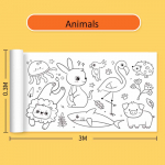 30*300cm Lastele m&otilde;eldud grafitirullid, eriti pikad lasteaialapsed, v&auml;rvilised joonistuspaberirullid, harivad m&auml;nguasjad 30cm*3m