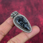 Larvikite ripats, 925 Sterling h&otilde;bedast ripats v&auml;&auml;riskivide ehted, k&auml;sitsi valmistatud ripats, imelised ehted, kingitus talle 1.99 Inches