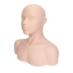 Mannekeeni pea &otilde;lgadega PVC Realistlik meigimannekeeni pea parukate, m&uuml;tside, ripsmete eksponeerimiseks beige