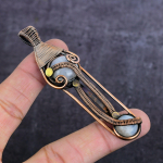 Moonstone Handmade Copper Wire Wrap Jewelry Pendant 3.55 g7l78