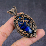 Blue Labradorite Handmade Copper Wire Wrap Tree Of Life Pendant 2.68 v4n14
