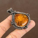 Baltic Amber Handmade Copper Wire Wrap Pendant 2.17 t5l17