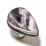 Chevron Amethyst Handmade 925 Sterling Silver Jewelry Ring Size 7 c6o99