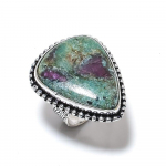 Ruby in Fuchsite Handmade Ethnic 925 Silver Gift Ring Size 10 E9q02