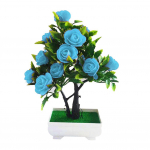 Kunstlilletaim Roosipott Bonsai Kontoriaia T&ouml;&ouml;laua Dekoratsioon sinine