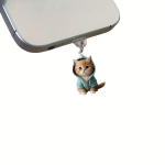 2D Akr&uuml;&uuml;l Lame Kass Tolmukork iPhone'i Lightning-pistikule ja Type-C Ovaalsele Pistikule Tolmukork Ripats Riputatav Kaunistus Iphone Connector