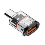 Type-C isane kuni USB A emane adapter 120W USB 3.2 Gen2 adapter kahepoolne 10Gbps andmeedastus l&auml;bipaistva kestaga adapter