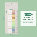 200 lehte v&auml;rvilised l&auml;bipaistvad fluorestseeruvad registrikaardid Lemmikloomade kleeplehtede marker Planner Kleebised Kontori koolitarbed 3