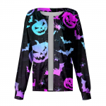 Naiste pikkade varrukatega mustriga tasku, t&ouml;&ouml;tav Halloweeni tr&uuml;kiga p&uuml;stkrae &Uuml;herealine kaitsekombinesoon Kardigan jakk top L