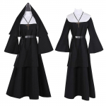 Halloweeni nunna cosplay kost&uuml;&uuml;m 4-osaline komplekt Nunnakost&uuml;&uuml;m + keeb + v&ouml;&ouml; + kaelakeega cosplay kost&uuml;&uuml;m L