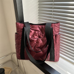 Juhuslik naiste kandekott, puuvillane &otilde;lakott, suur mahutavusega naiste puhvis k&auml;ekotid Tepitud t&ouml;&ouml;koha ostukott 36x10.5x29.5cm must