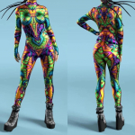 3D digitaaltr&uuml;kk Lavakost&uuml;&uuml;mid T&auml;iskasvanutele Halloweeni &Uuml;ritused Karnevali Teemapidu Cosplay Riietus M&auml;ngimine Jumpsuit Adults S