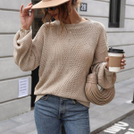 Kevadine ja s&uuml;gisene sviiter &otilde;&otilde;nsa &uuml;mmarguse kaelusega l&otilde;tv sviiter pikkade varrukatega kampsun L