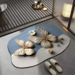 3D visuaalne liblik&otilde;ieline matt - imav vannitoamatt, dekoratiivne uksematt ja ainulaadse kujuga veekindel siseuksematt 40*60cm