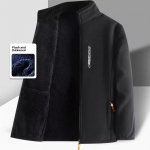 Outdoor Plus Velvet Paks kampsun Meeste soojad riided S&uuml;gis- ja talvejope Lahtine suur, Polar fliisist vabaaja kampsun jakk 5XL must