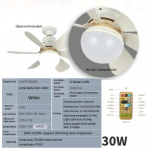 30W/40W E27 Moodne LED-valgustus Nutikas laeventilaatori valgusti puldiga 3-k&auml;iguline majapidamise 2-in-1 reguleeritav ventilaatorlamp
