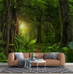 3D roheline mets looduslik tapeet metsavaade seinamaalid elutuba magamistuba eemaldatav puu seinapaber 200 cm(W) x 140 cm(H)