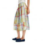 Naiste suvised boheemlaslikud ruudulised culotte-p&uuml;ksid, vabaaja laia s&auml;&auml;rega palazzo-p&uuml;ksid, avarad l&uuml;hikesed gingham-capri-p&uuml;ksid taskutega S