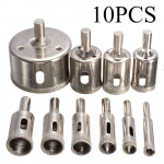 10 t&uuml;kki/komplekt Teemantkattega Auksaagide Komplekt - Puurige t&auml;iuslikud augud plaati, marmorisse, klaasi ja keraamikasse! 10 pieces/set