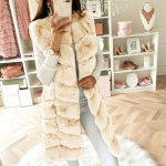Moodne naiste s&uuml;gis- ja talvine Faux Gilet Vest, varrukateta vest kehasoojendaja jakkmantel XXL
