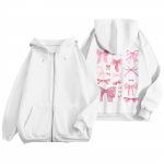 Naiste t&otilde;mblukuga kapuutsid teismeliste t&uuml;drukute lillede tr&uuml;kiga dressipluus Riietus vabaaja n&ouml;&ouml;riga jakk taskutega S