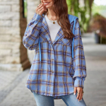 Naiste jope, n&ouml;&ouml;riga kapuutsiga s&auml;rk Ruuduline s&auml;rk jakk pikkade varrukatega n&ouml;&ouml;biga mantel XXL