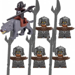 MOC Keskaja S&otilde;jalised Ehitusklotsid Elfi S&otilde;dalane Ork Rohani Gondori R&uuml;&uuml;tel Tegelaskomplekt Loomade Armee Relv Vibu Amb M&auml;nguasi