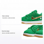 Nike Dunk Low SB TD St. P&uuml;ha Patricku P&auml;eva Beebi Tossud Rohelised Lucky-Green Metallik-Kuldne DN3673-303 19.5