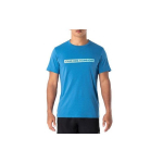 Asics Kirjaprindiga &uuml;mara kaelusega l&uuml;hikeste varrukatega pusa Meeste topid Taass&uuml;nd-Sinine 2031D849-401 S