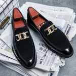 Mood Kevad Uus Meeste Mood Lamedad Kingad Kvaliteetsed Metallist Slip-on Vabaaja Loafer Kingad Naiste Mokassiinid Luksuskaup Pidulikud Meeste Kingad 38 must