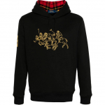 Polo Ralph Lauren Mustrilise Numbri Tikitud Kapuutsiga Pullover Tilk&otilde;lgne Pikkade Varrukate Dressipluus Meeste dressipluus Must 710926119-001 XS