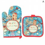 J&otilde;ulupoti kindad ja pajalapid komplekt J&otilde;uluvana lumehelbed kommimustriga Soojustatud ahjukindad Kodu k&ouml;&ouml;gi j&otilde;ulukaunistus A