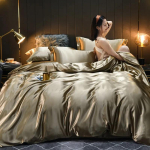 Puhas 100% Siidist Voodipesukomplekt Luksuslik Pehme Voodilina koos Tekikottide ja Padjap&uuml;&uuml;ridega Voodikomplekt Koduks Kvaliteetsed King Size Voodipesukomplektid Flat Bed Sheet&Full size 4pcs