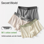 SecretWorld Men's Ice Silk Cotton Blend Boxer Briefs L