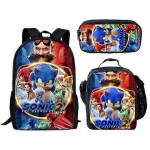 Sonic koolikott kolmeosaline komplekt algkooli kott anime multifilmikoolikott meeste ja naiste seljakott 26 -NMAOV
