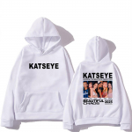 KATSEYE: THE BEAUTIFUL CHAOS TOUR 2025 Tr&uuml;kitud pusa Meeste Naiste Lahtine Moodne Kapuutsiga Pika varrukaga vintage Fliis Must Kapuutsiga 2XL