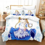 Sword Art Online Voodipesukomplekt 3D Anime Prindiga Pol&uuml;ester Tekikott Padjap&uuml;&uuml;rid Queen King Lastele Kingitus Anime Tekikotikomplektid 70x133cm 2pcs