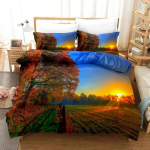 Goldon Sunset voodipesukomplekt Tropical Beach Holiday tekikott t&uuml;drukule voodikatte komplekt Sunrise tekikate Padjap&uuml;&uuml;r, kaheinimesevoodi EU Twin(135x200cm)