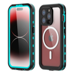IP68 veekindel &uuml;mbris iPhone 17 16 15 14 13 Pro Max jaoks Traadita laadimine MagSafe tugi Tolmukindel P&otilde;rutuskindel 360&deg; t&auml;iskaitse For iPhone 17 Pro sinine