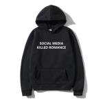 2025 Sotsiaalmeedia Tappis Armastuse Kapuutsiga S&auml;rk Vintage Meeste/Naiste Kapuutsiga S&auml;rgid Harajuku Esteetiline Talver&otilde;ivad Fliisist Pullover Dressipluus M black