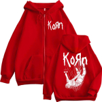 Rock Band Korn The Nothing Albumiga T&otilde;mblukuga Huppar Gooti Vintage T&otilde;mblukuga Pulloverid Meeste Naiste Vabaaja Mood Dressipluus Streetwear S punane